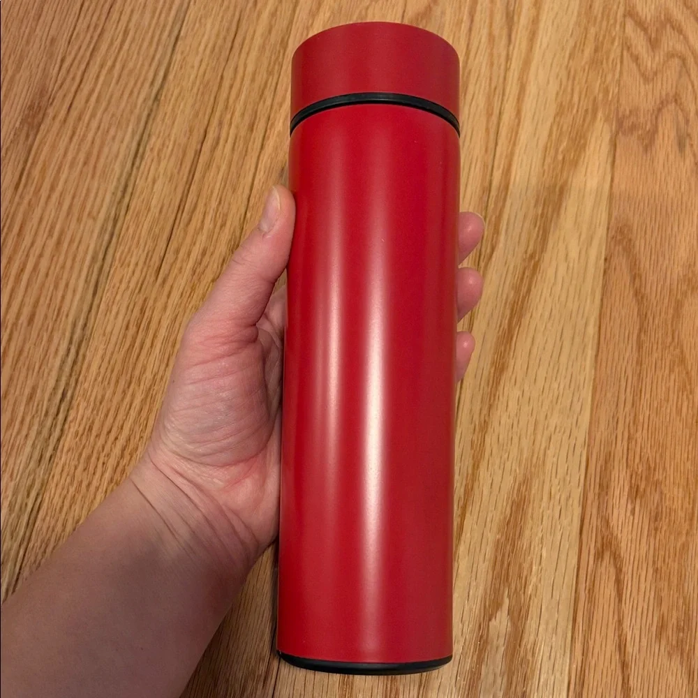 Smart Cup Red Stainless Steel Thermal Insulation Cup LED Temp Display 500ml